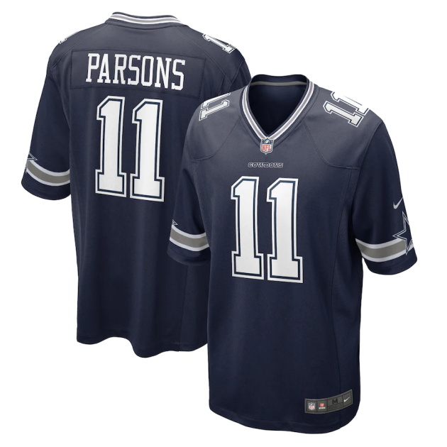 mens nike micah parsons navy dallas cowboys game player jersey